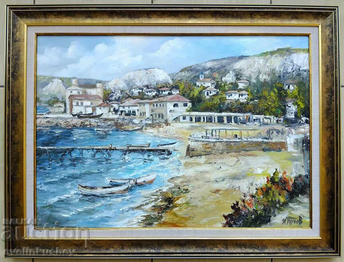 Auction Large oil painting "Balchik Beach" by IvoUzunov Auction Large oil painting "Balchik Beach" by IvoUzunov