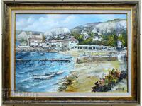 Large oil painting "Balchik Beach" by IvoUzunov