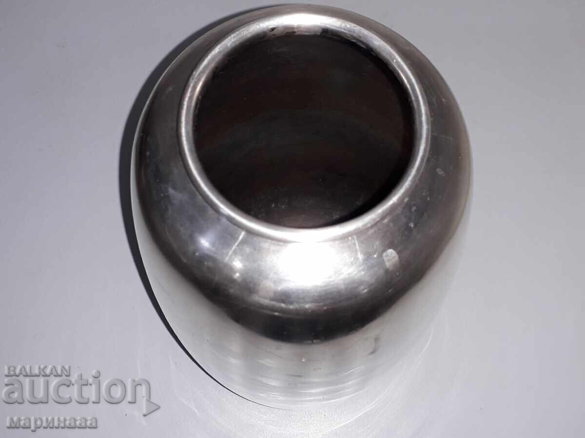 Auction OLD LARGE VASE. SILVER-PLATED BRASS Auction OLD LARGE VASE. SILVER-PLATED BRASS