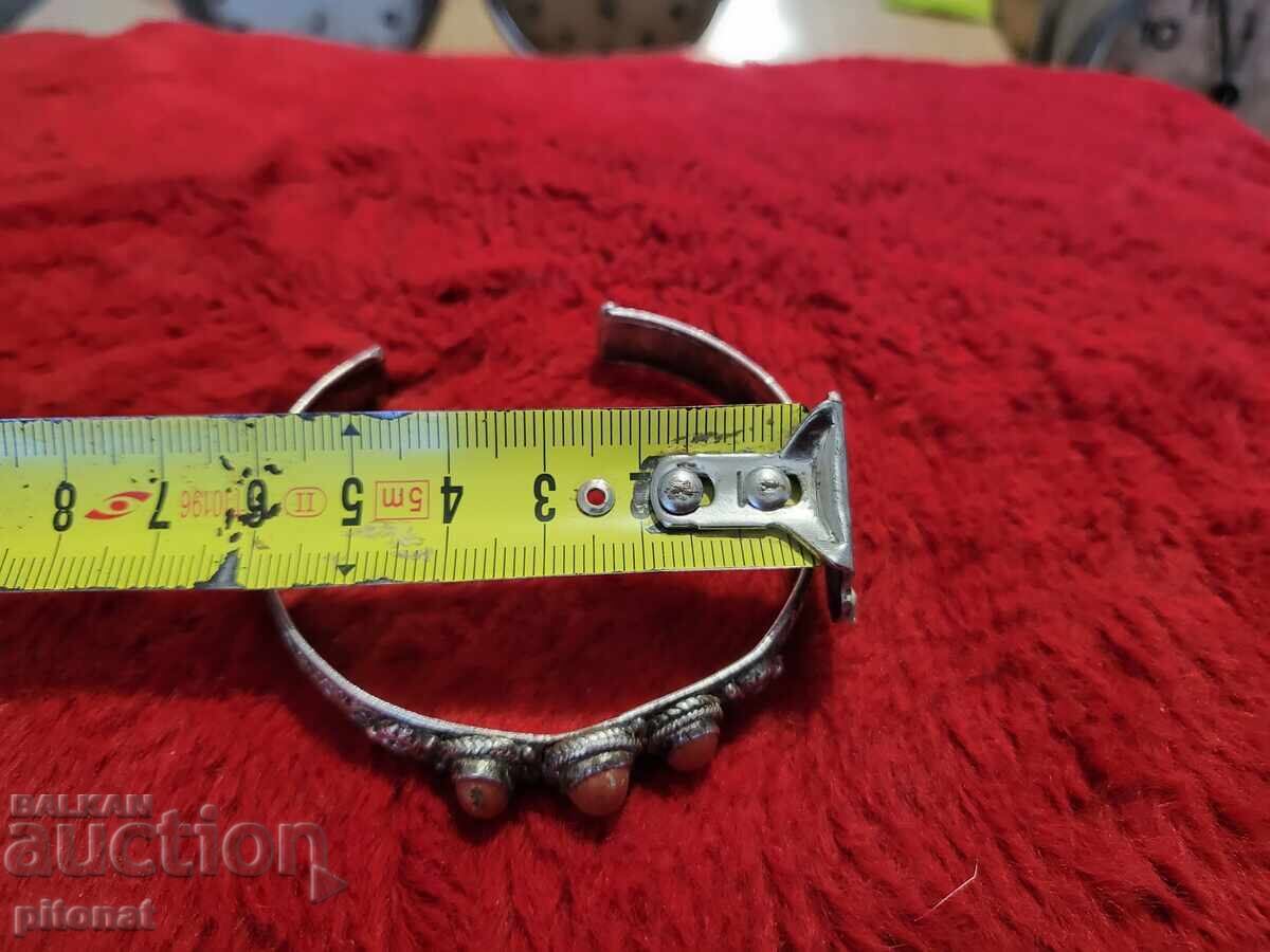 Antique silver bracelet with corals - 6 Antique silver bracelet with corals - 6