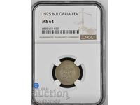 1 lev 1925 NGC MS64