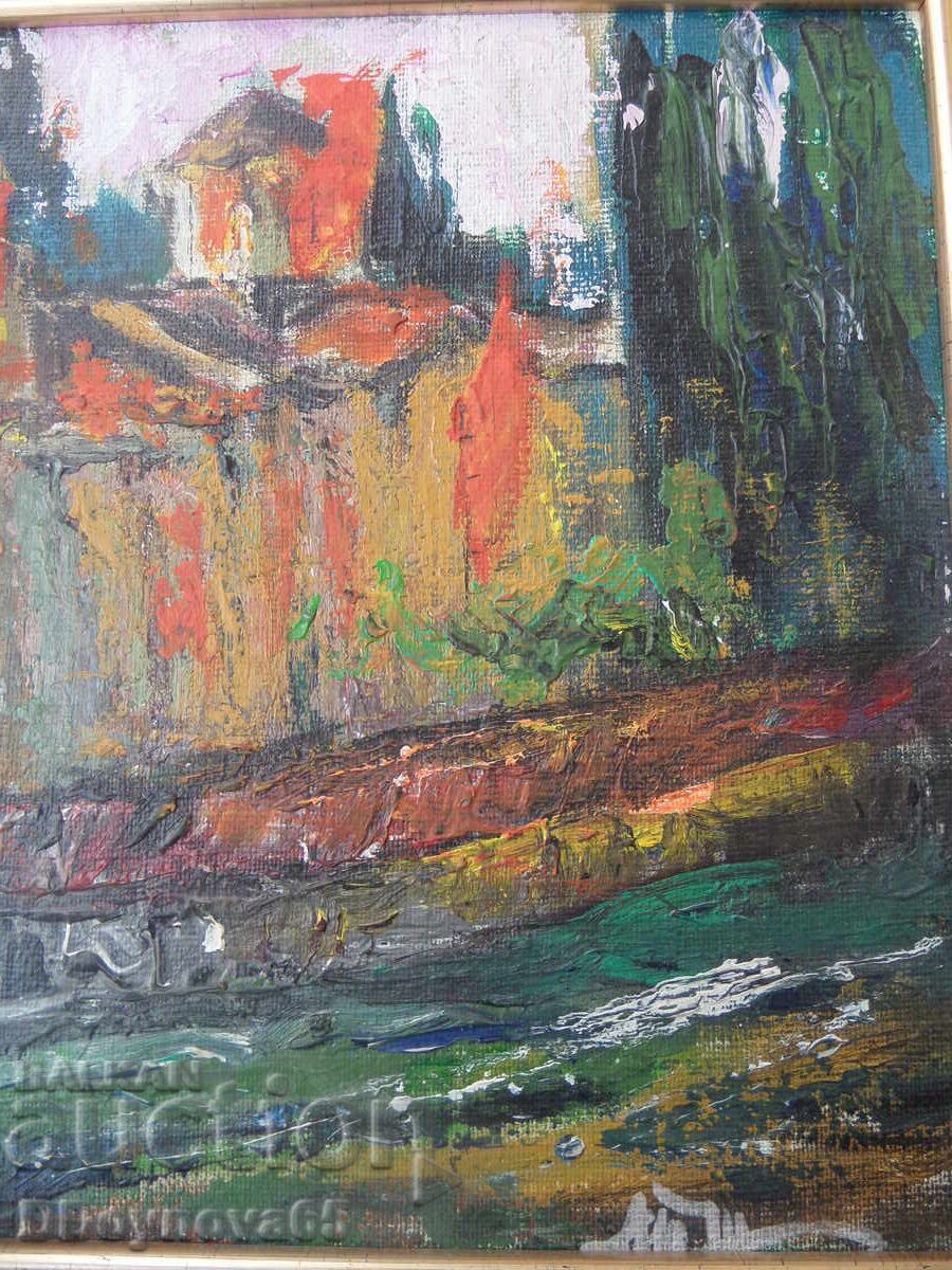 Delivery of Tenyo Zhelev (1923-2010) - "Landscape with a Church" Delivery of Tenyo Zhelev (1923-2010) - "Landscape with a Church"