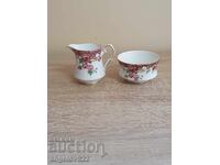 English porcelain sugar bowl and ladle ROYAL STAFFORD