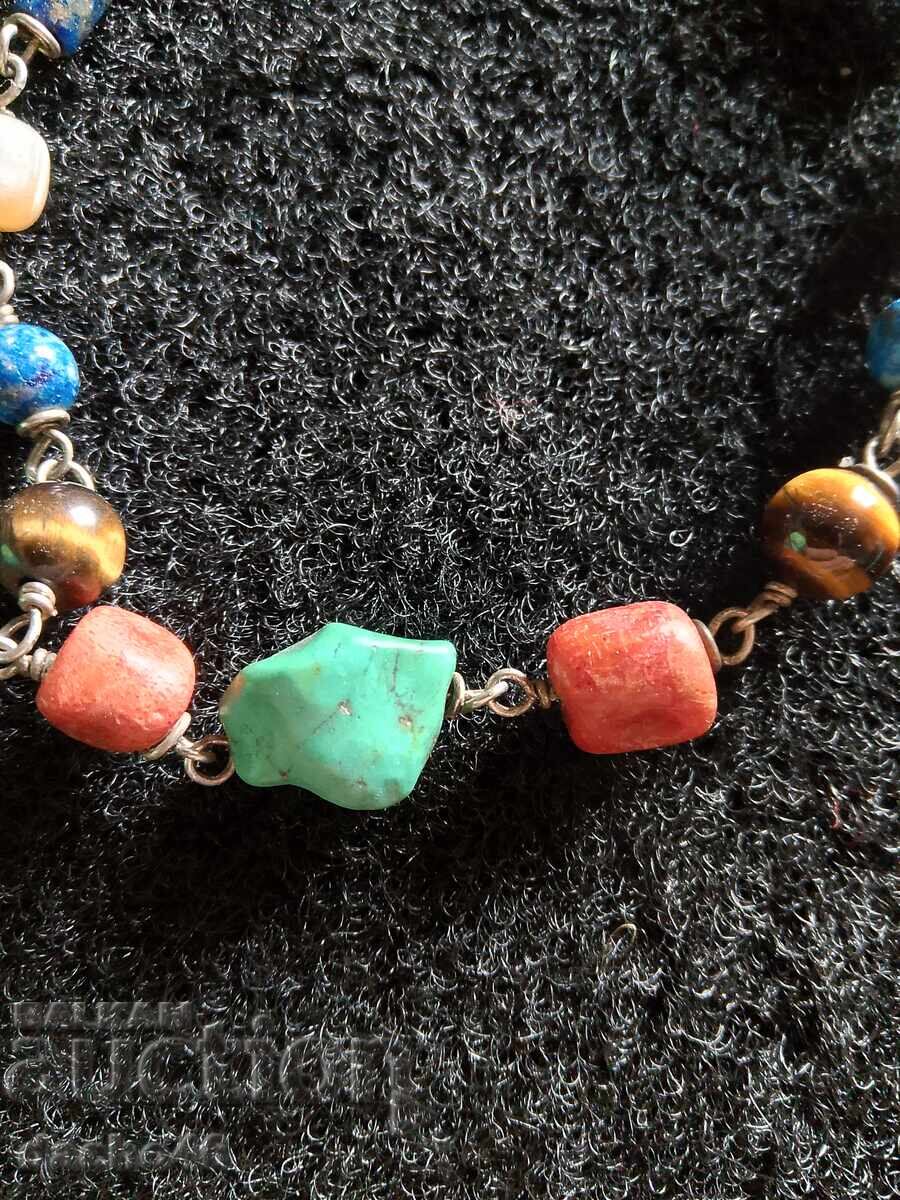 Delivery of Silver bracelet amber lapis lazuli coral turquoise mother of pearl tiger eye Delivery of Silver bracelet amber lapis lazuli coral turquoise mother of pearl tiger eye