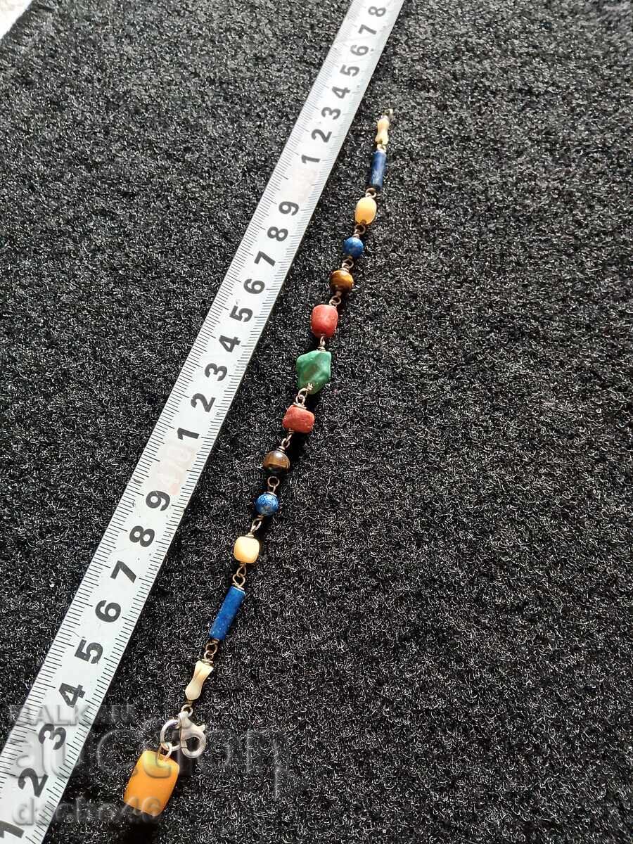 Silver bracelet amber lapis lazuli coral turquoise mother of pearl tiger eye - 6 Silver bracelet amber lapis lazuli coral turquoise mother of pearl tiger eye - 6