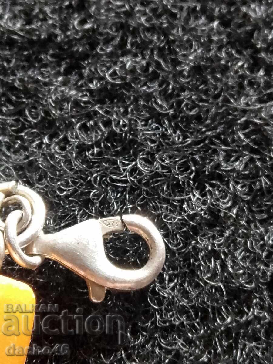 Silver bracelet amber lapis lazuli coral turquoise mother of pearl tiger eye - 7 Silver bracelet amber lapis lazuli coral turquoise mother of pearl tiger eye - 7