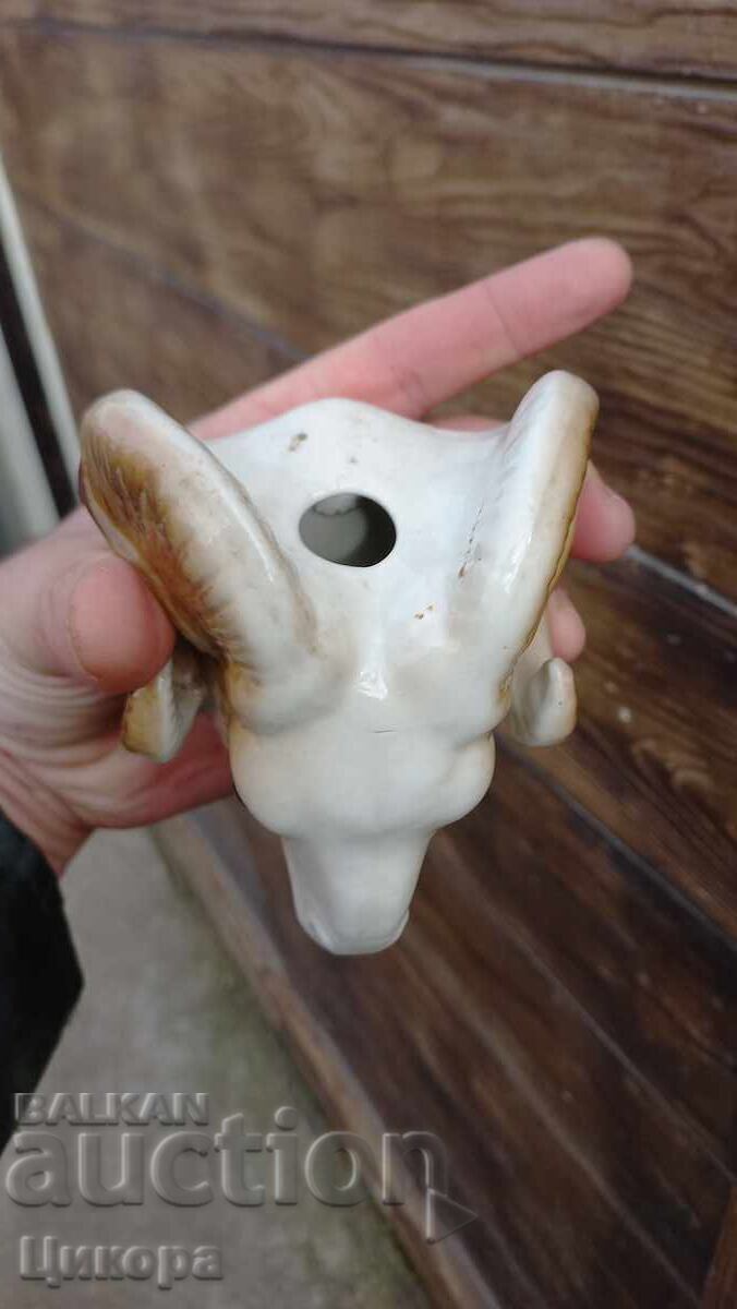 PORCELAIN RAMS HORNS TROPHY - 5 PORCELAIN RAMS HORNS TROPHY - 5