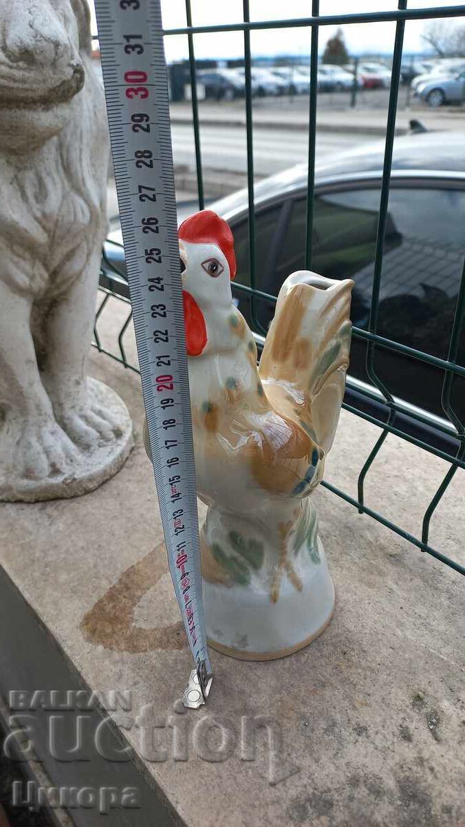 Δημοπρασία Ρωσική πορσελάνινη φιγούρα κόκορα, πορσελάνινο μπουκάλι