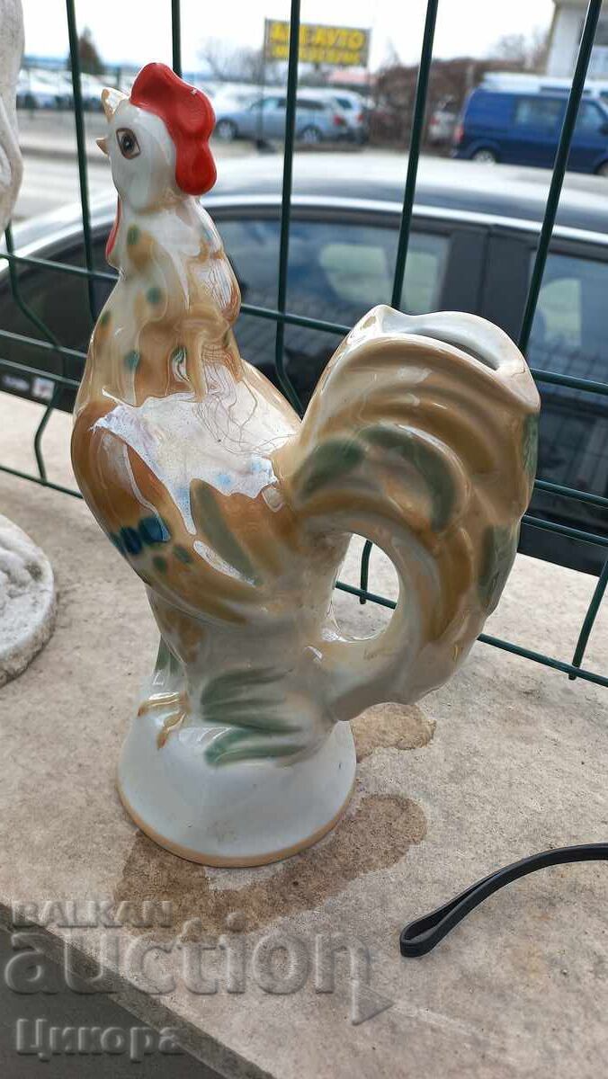 Παράδοση Ρωσική πορσελάνινη φιγούρα κόκορα, πορσελάνινο μπουκάλι