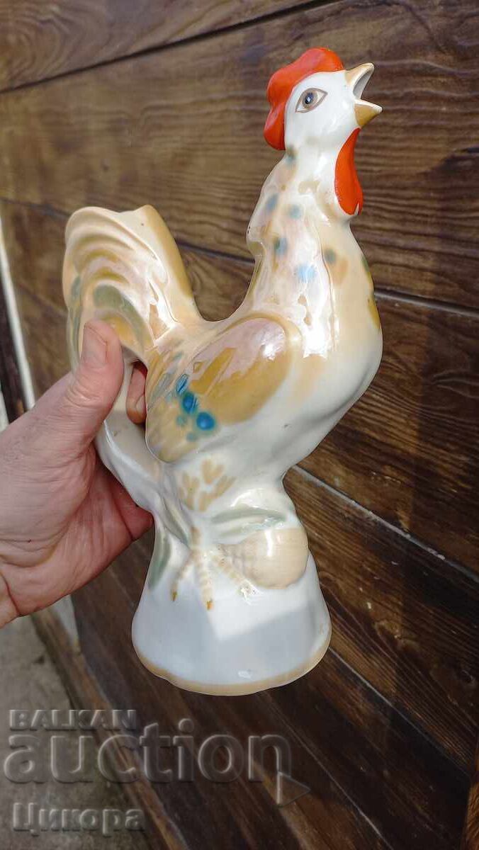 Ρωσική πορσελάνινη φιγούρα κόκορα, πορσελάνινο μπουκάλι