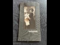 Old photo cardboard 1912 Boyadjian Shumen mother child