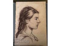 Portrait of a woman pencil on thick paper