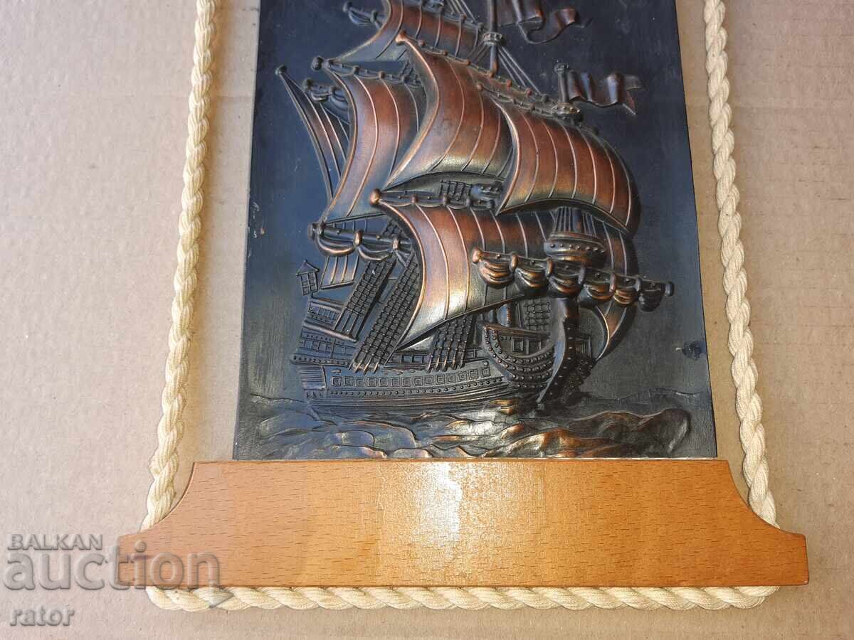 Auction Old beautiful metal sign - SHIP EAGLE - USSR Auction Old beautiful metal sign - SHIP EAGLE - USSR