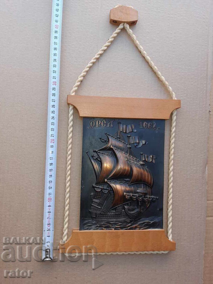 Old beautiful metal sign - SHIP EAGLE - USSR Old beautiful metal sign - SHIP EAGLE - USSR