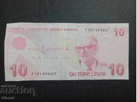 10 Turkish liras