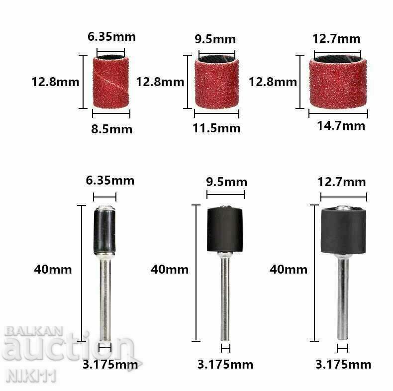 3 sizes of sandpaper and dremel holders, screwdriver 66 parts with price 16.00 BGN | € 8.18 3 sizes of sandpaper and dremel holders, screwdriver 66 parts with price 16.00 BGN | € 8.18