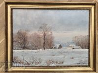 VanHagan-Dutch winter landscape, oil on canvas