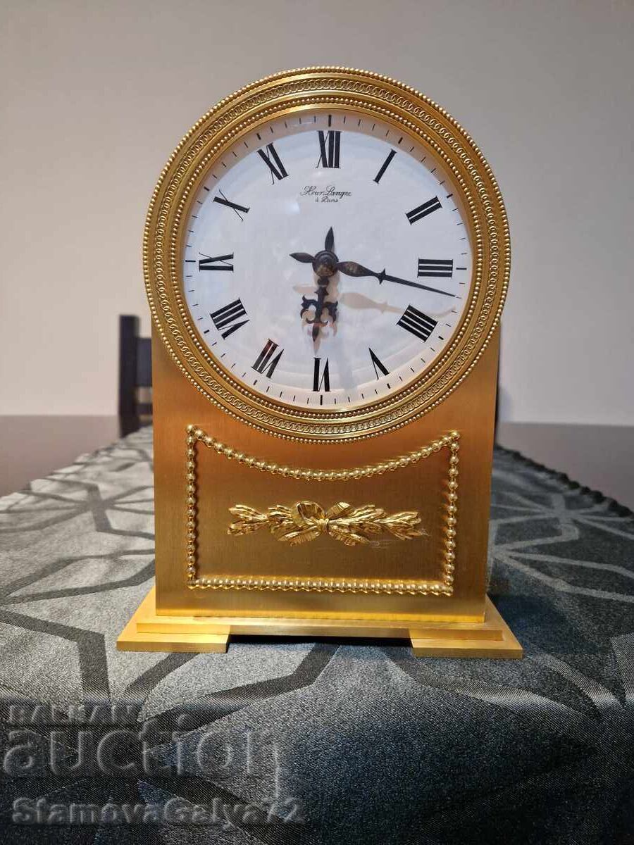 Rare French Lavigne Bronze Mantel Clock Rare French Lavigne Bronze Mantel Clock