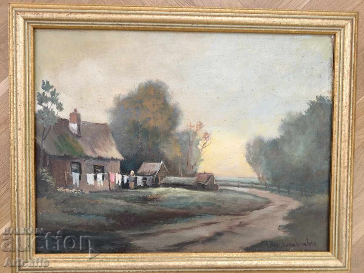 Lambrechts-Dutch landscape, oil on canvas Lambrechts-Dutch landscape, oil on canvas