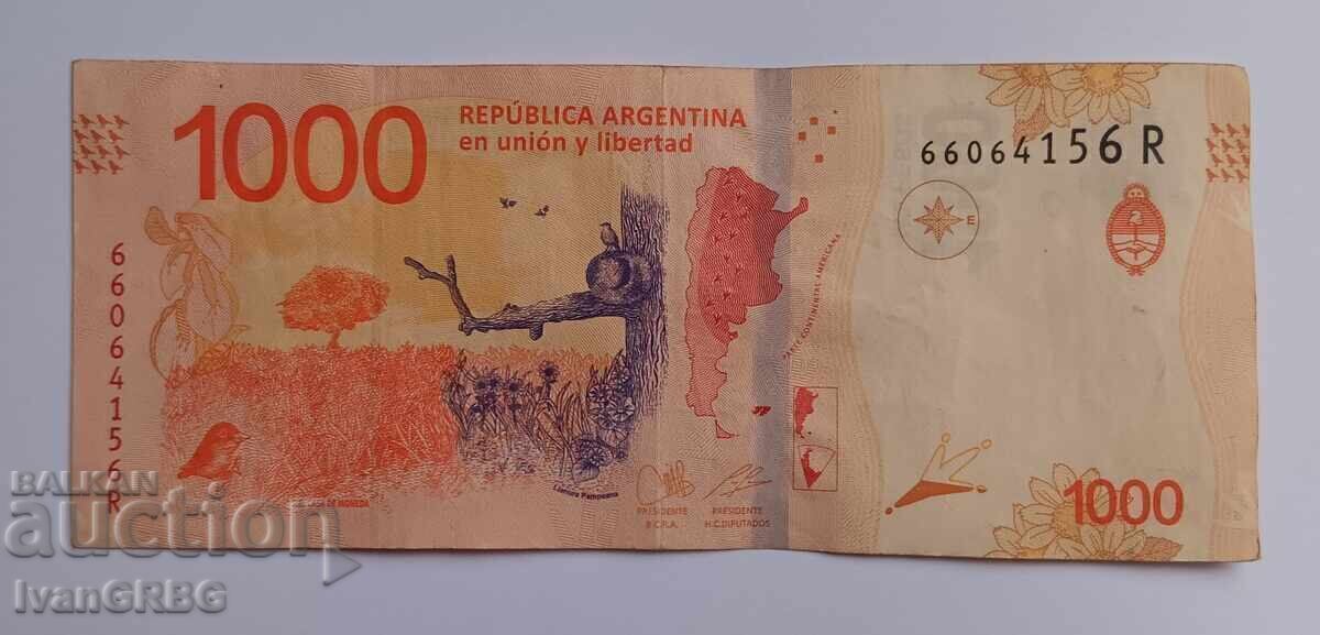 Delivery of 1000 pesos Argentina 1000 pesos Argentine banknote Delivery of 1000 pesos Argentina 1000 pesos Argentine banknote