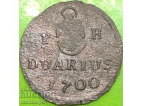 Hungary 1 Duarius 1700 Leopold I 1657-1705 billon