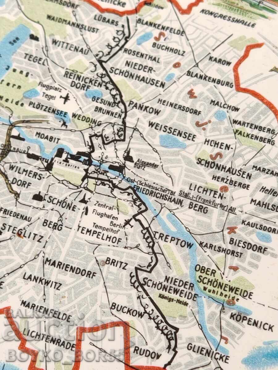 Delivery of Very Rare Map of Berlin from the 1960s with the Berlin Wall