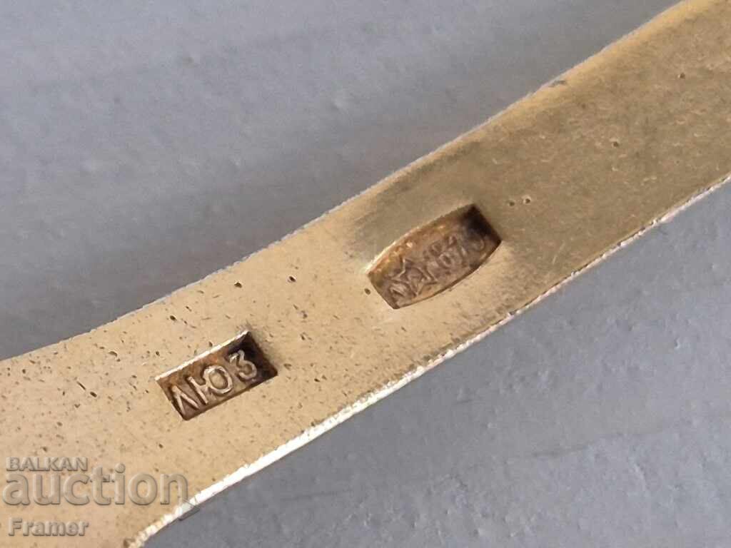 Russian silver filigree spoon with gilding and enamel - 6 Russian silver filigree spoon with gilding and enamel - 6