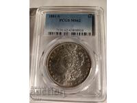 USA. 1 Morgan Dollar 1881 S MS 62 PCGS