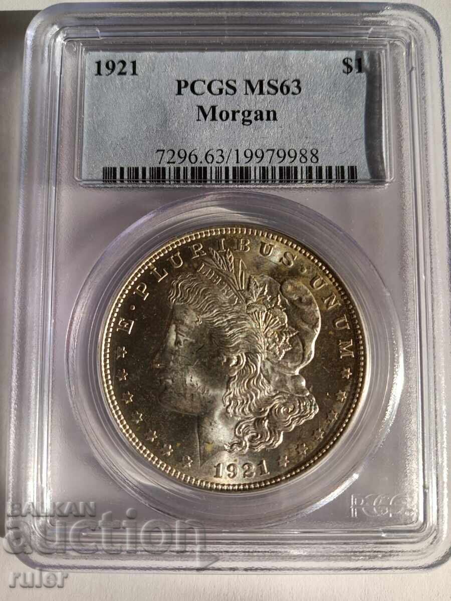 Delivery of USA 1 Morgan Dollar 1921 MS63 PCGS Delivery of USA 1 Morgan Dollar 1921 MS63 PCGS