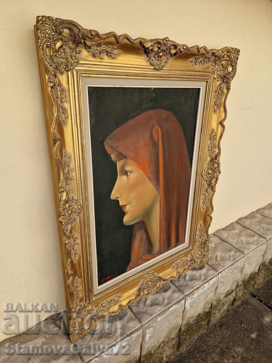 Portrait large oil canvas author frame - 5