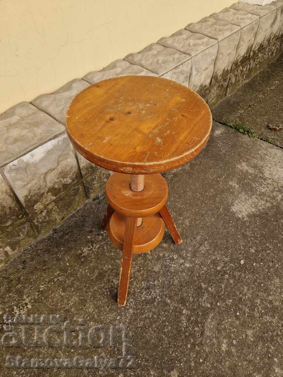Industrial antique work stool - 5