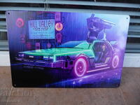 Metal sign car Back to the Future tuning neon extras