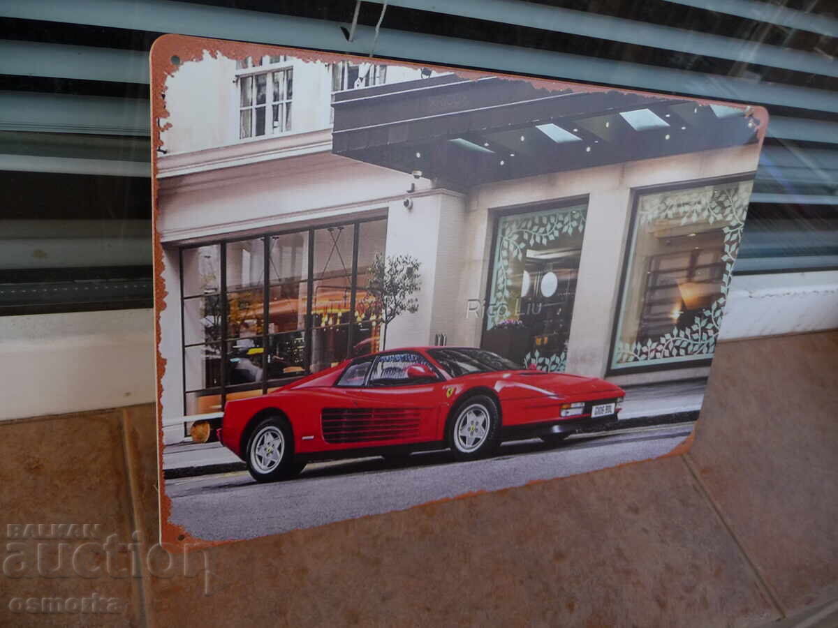 Metal sign car Ferrari shopping street shop luxury shop with price 18.00 BGN | € 9.20 Metal sign car Ferrari shopping street shop luxury shop with price 18.00 BGN | € 9.20