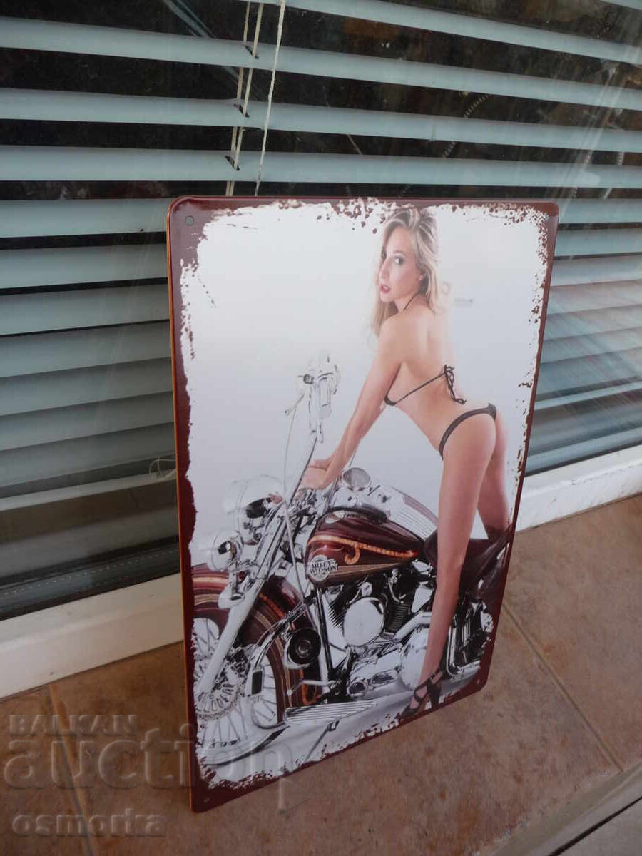 Semn metalic motocicleta Harley Davidson fata erotica blonda cu preț 18.00 BGN | € 9.20