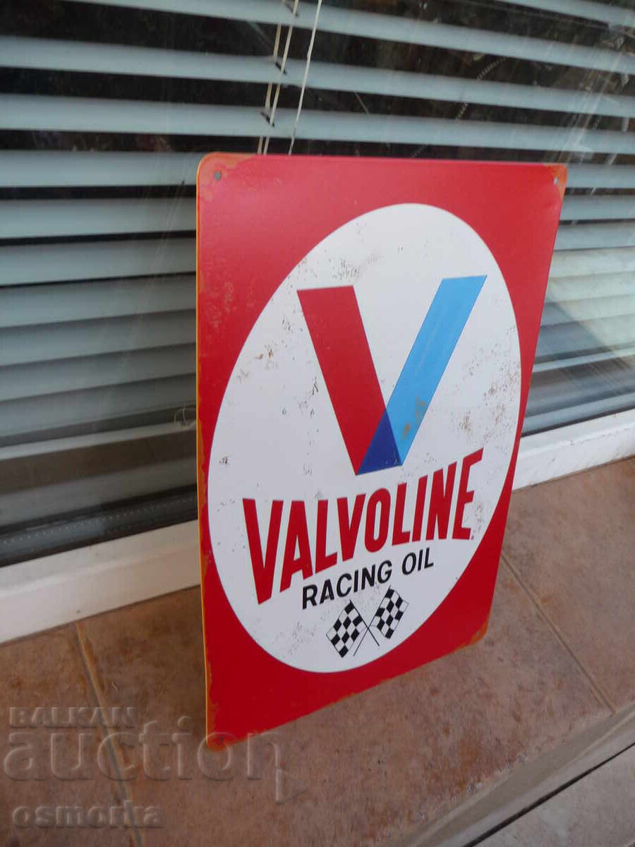 Semn metalic publicitar Valvoline Racing ulei ulei motor cu preț 18.00 BGN | € 9.20