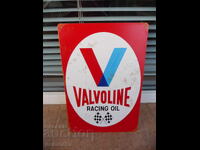 Metal plate advertising Valvoline Racing oil motor oil sp