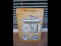 Metal sign tank M1 A1 Abrams tanks war weapon heavy