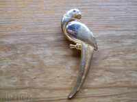 old bronze brooch - parrot