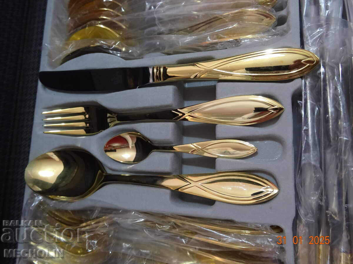 solingen SBS BESTECKE cutlery 23 K GOLD PLATED - 5 solingen SBS BESTECKE cutlery 23 K GOLD PLATED - 5