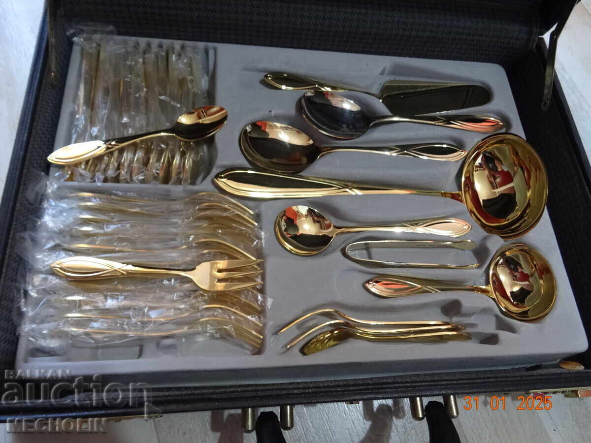 solingen SBS BESTECKE cutlery 23 K GOLD PLATED - 6 solingen SBS BESTECKE cutlery 23 K GOLD PLATED - 6