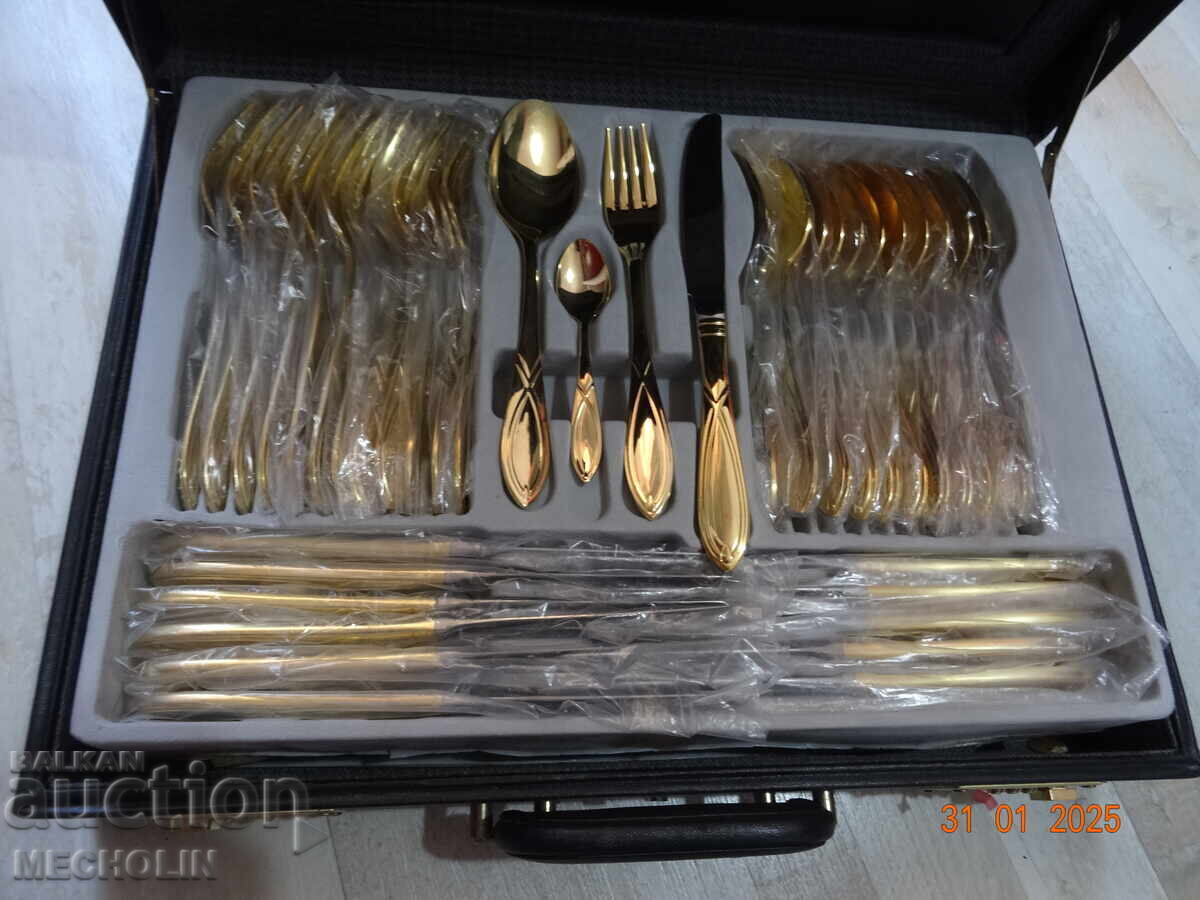 solingen SBS BESTECKE cutlery 23 K GOLD PLATED solingen SBS BESTECKE cutlery 23 K GOLD PLATED