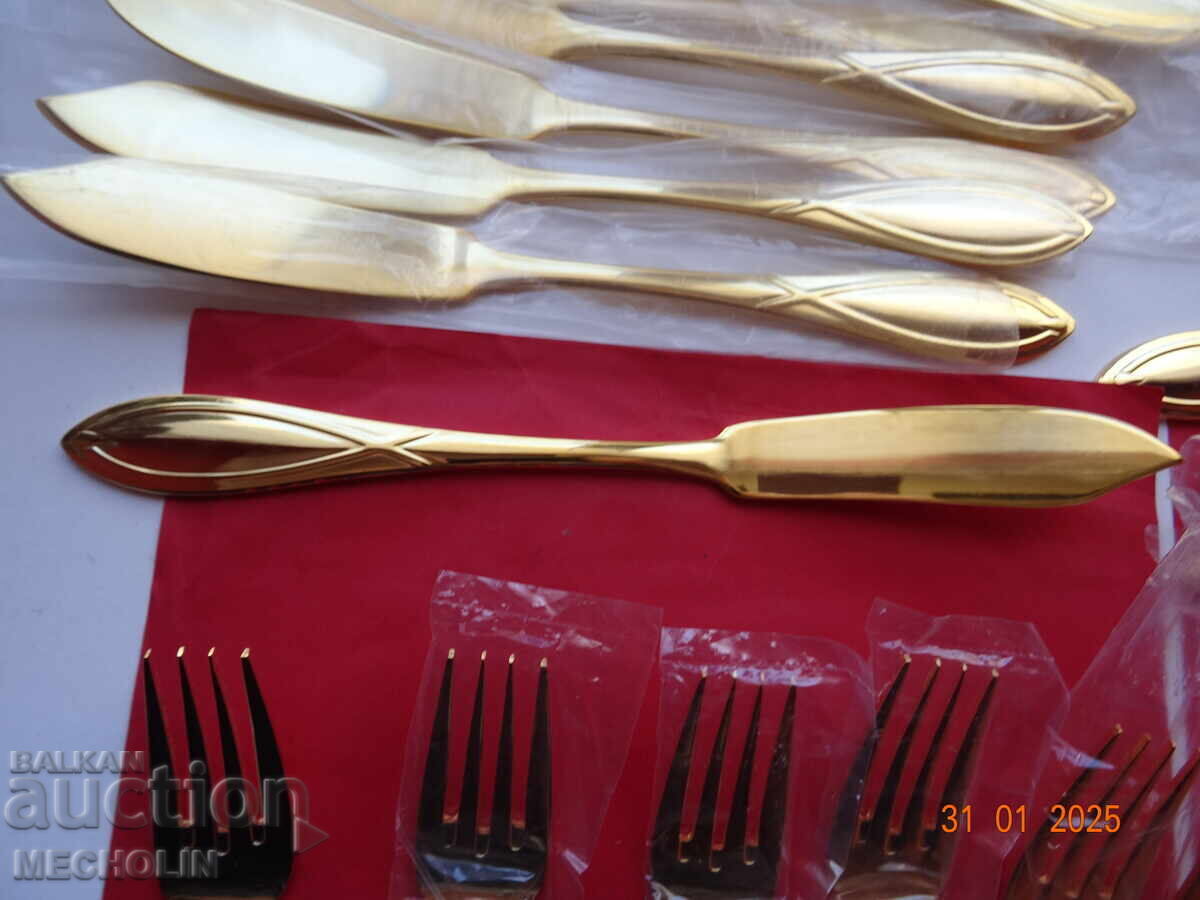 Delivery of solingen SBS BESTECKE cutlery 23 K GOLD PLATED