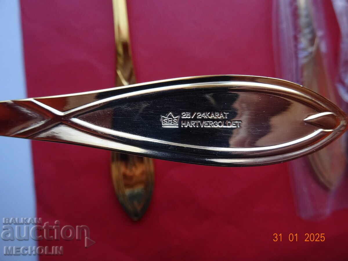 solingen SBS BESTECKE cutlery 23 K GOLD PLATED - 7