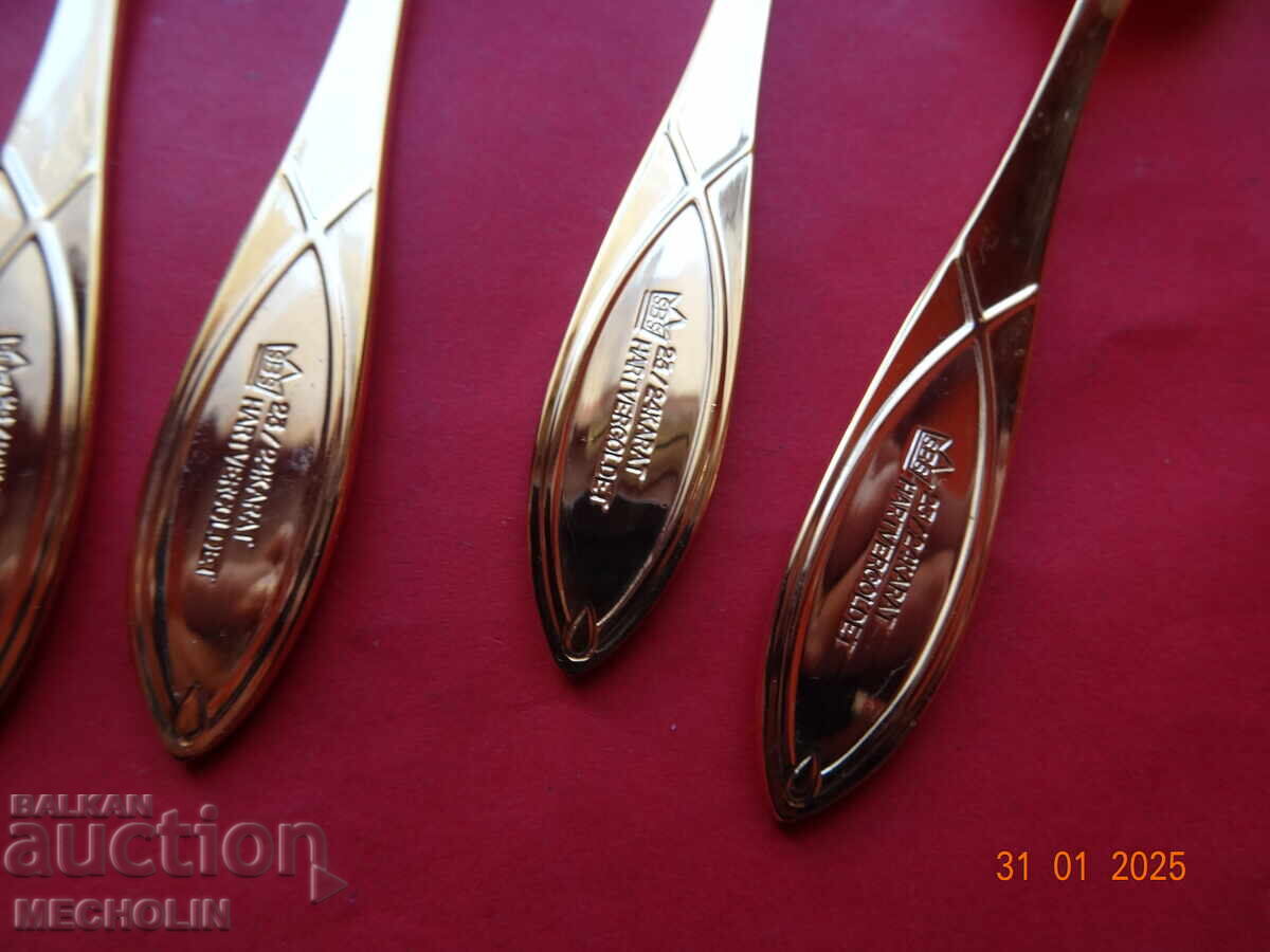 solingen SBS BESTECKE cutlery GOLD PLATED 23/24 K - 6 solingen SBS BESTECKE cutlery GOLD PLATED 23/24 K - 6