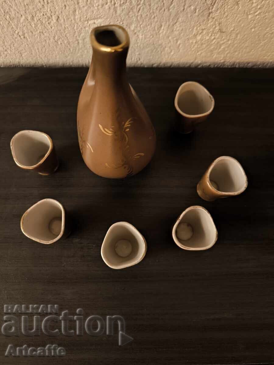 Ceramic service for heated brandy - 6 Ceramic service for heated brandy - 6