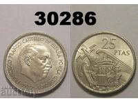 Spania 25 pesetas 1968 AUNC (1957/68)