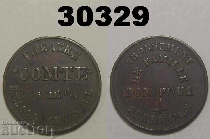Token France 1827-1846 Theatre COMTE Token France 1827-1846 Theatre COMTE