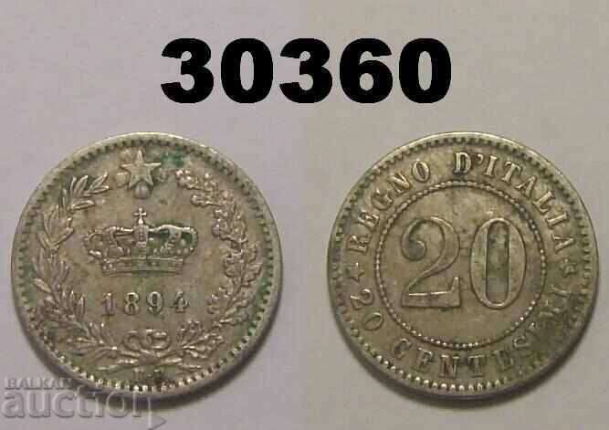 Italy 20 centesimi 1894 KB