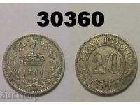 Italia 20 centesimi 1894 KB