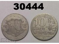 Worms 10 pfennig 1918 Notgeld Германия